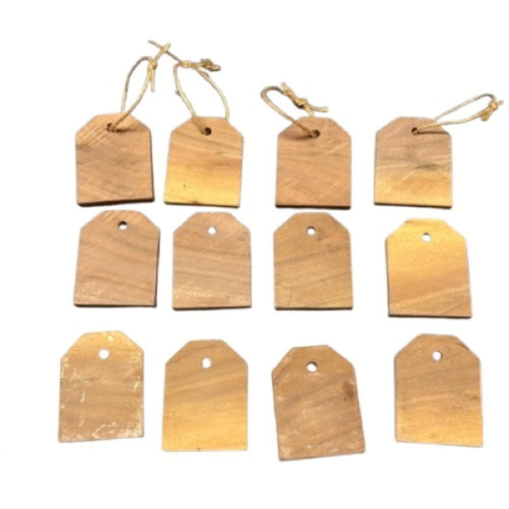 #449 12 Wooden Walnut handmade gift tags great for any occasion